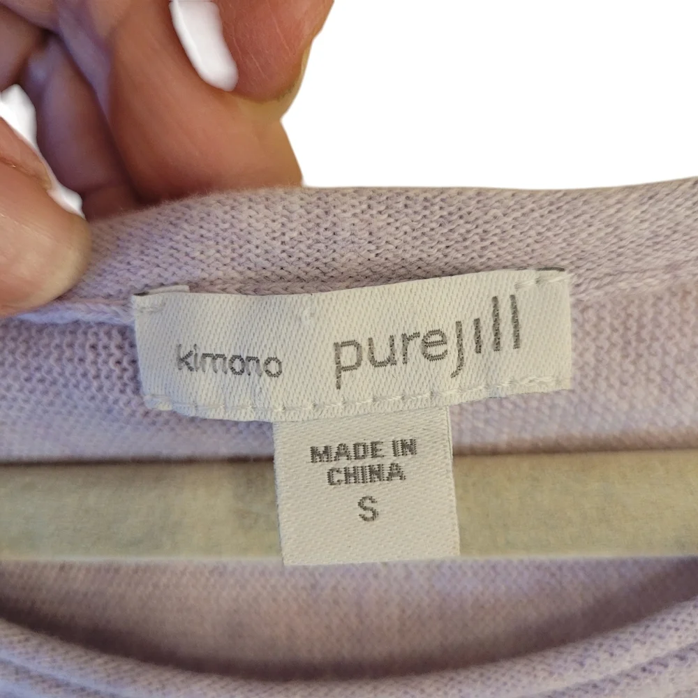 J. Jill lavender oversized boxy kimono sleeve sweater with cashmere  S.     D67 - Picture 2 of 6